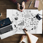 map lying on wooden table